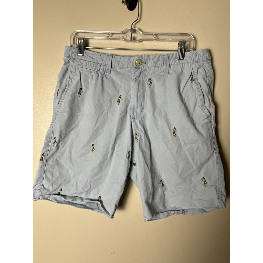 GAP Light Blue Embroidered Shorts Mens 31 Casual Embroidered
